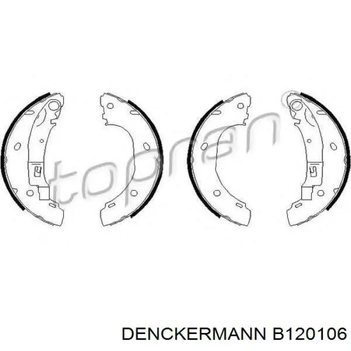 Задние барабанные колодки B120106 Denckermann