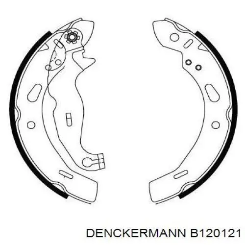 Задние барабанные колодки B120121 Denckermann