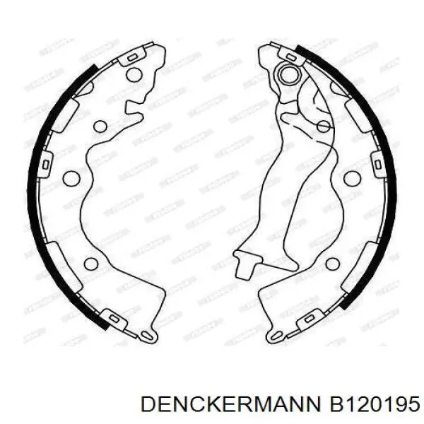 Купить B120195 Denckermann Задние барабанные тормозные колодки