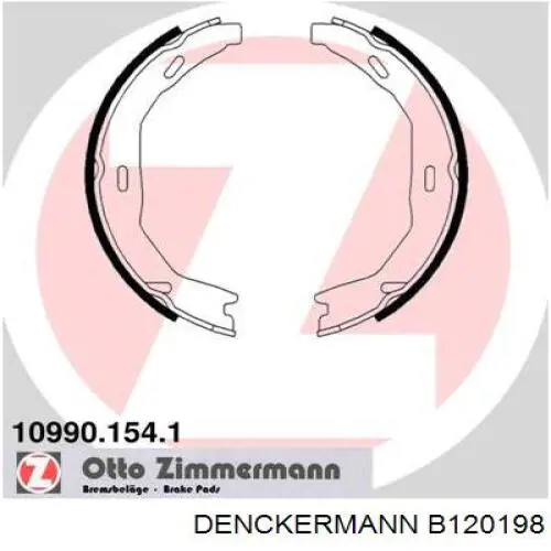 B120198 Denckermann колодки ручника (стояночного тормоза)