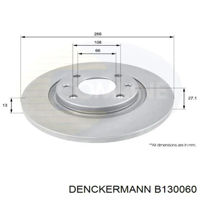 B130060 Denckermann диск тормозной передний