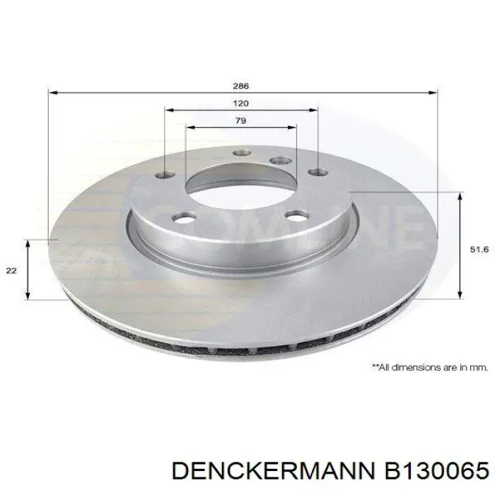Купить B130065 Denckermann Ротор тормозной