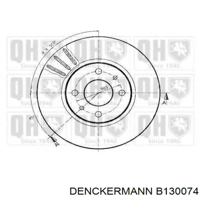 Передние тормозные диски B130074 Denckermann