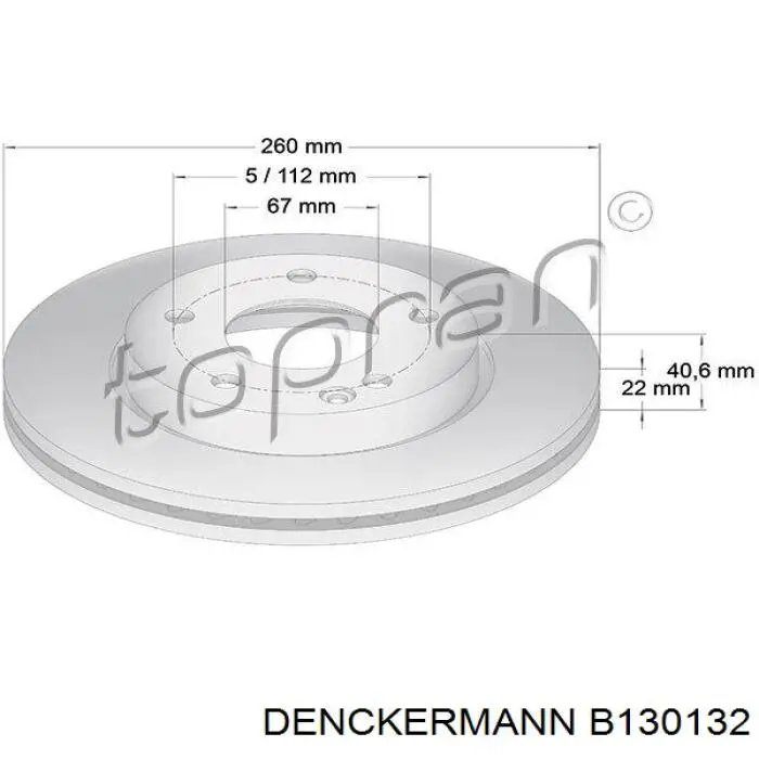 Тормоз дисковый передний Denckermann B130132 цена, от 26.52 USD