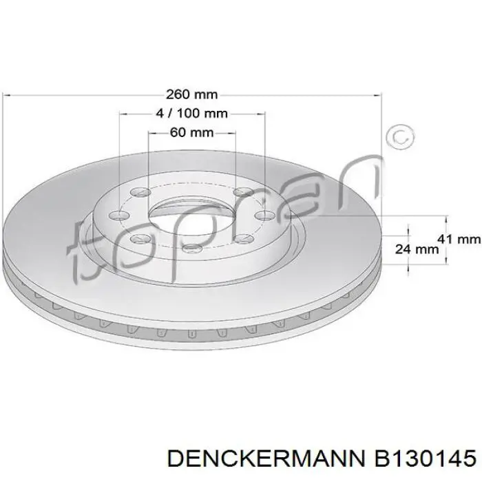 Купить B130145 Denckermann Ротор тормозной