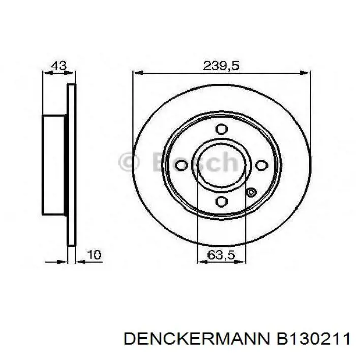 Тормоз дисковый передний Denckermann B130211 цена, от 18.62 USD