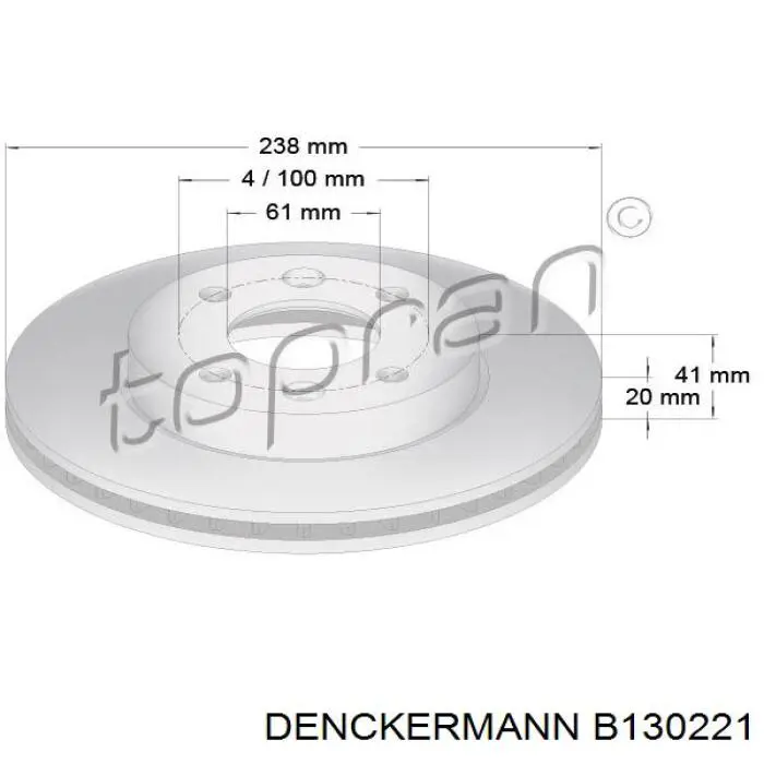 Тормоз дисковый передний Denckermann B130221 цена, от 18.91 USD