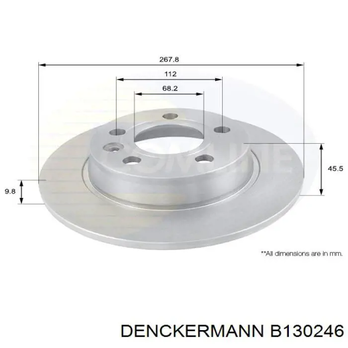 Задний тормозной диск Denckermann B130246 цена, от 24.01 USD