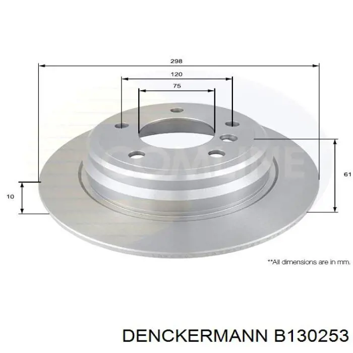 Задний тормозной диск Denckermann B130253 цена, от 28.06 USD