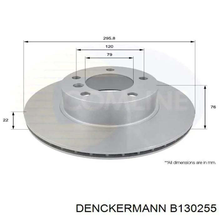 Купить B130255 Denckermann Ротор тормозной