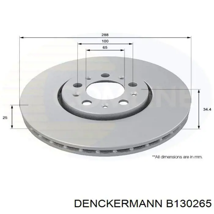 Передний тормозной диск Denckermann B130265