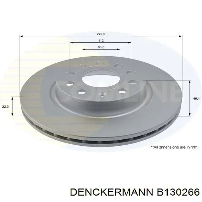 Тормоз дисковый передний Denckermann B130266 цена, от 31.71 USD