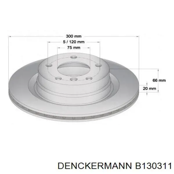 Купить B130311 Denckermann Диск тормозной задний