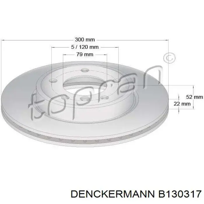 Передние тормозные диски B130317 Denckermann