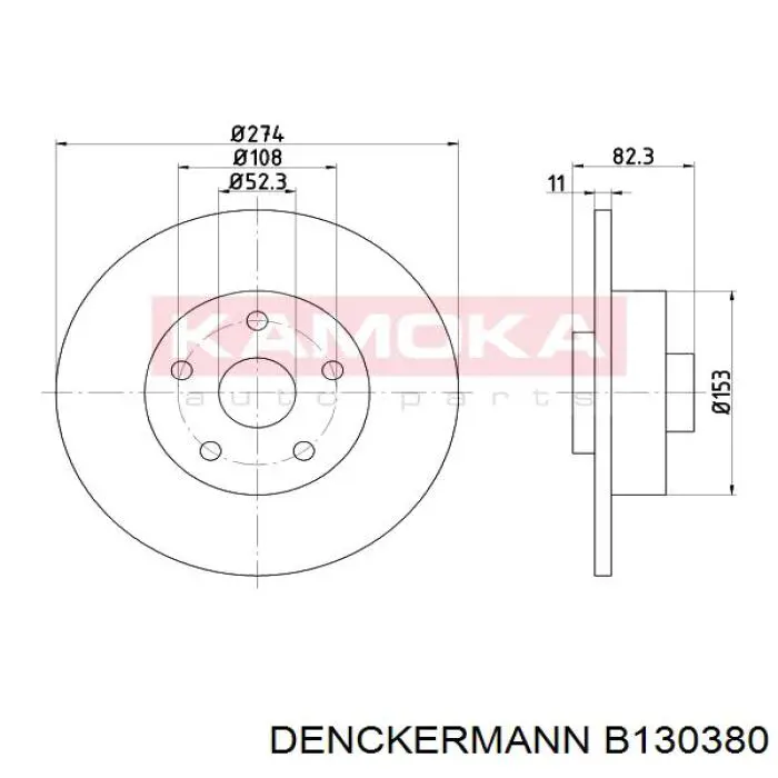 Задний тормозной диск Denckermann B130380 цена, от 37.83 USD