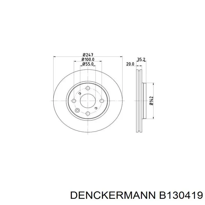 Купить B130419 Denckermann Ротор тормозной