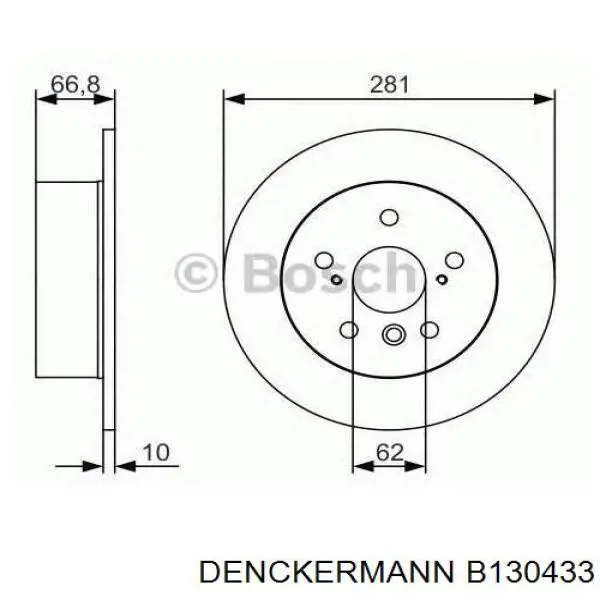Купить B130433 Denckermann Ротор тормозной