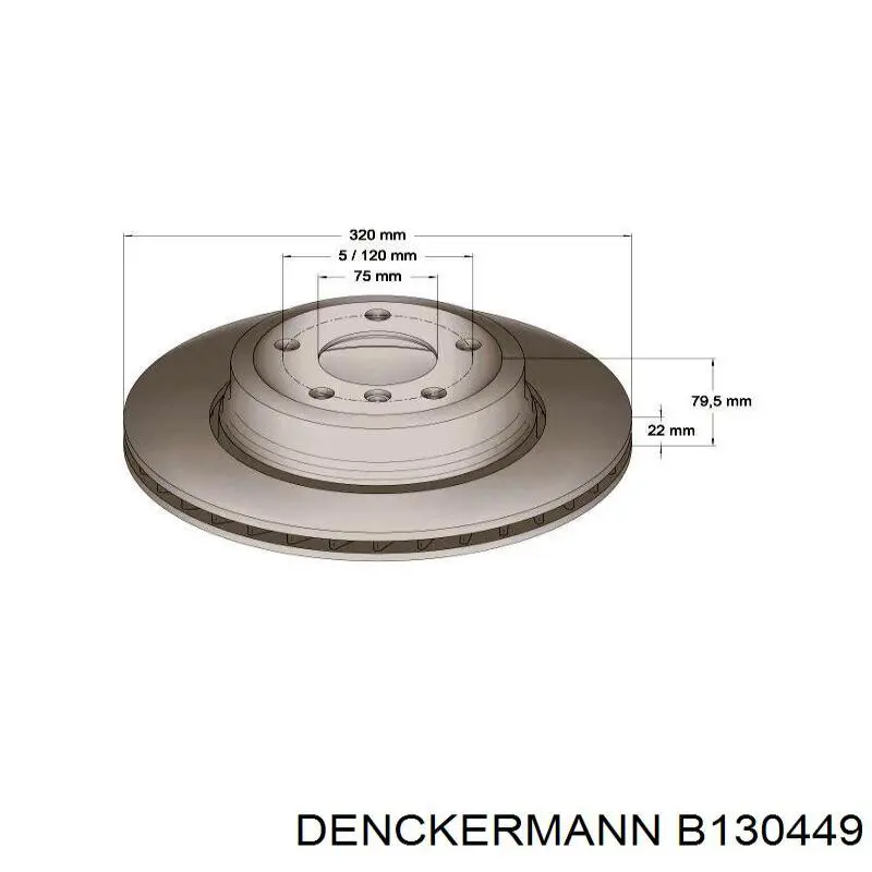 Купить B130449 Denckermann Диск тормозной задний
