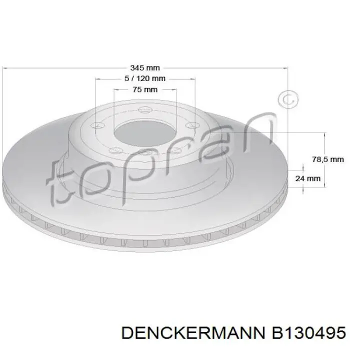 Тормозные диски B130495 Denckermann