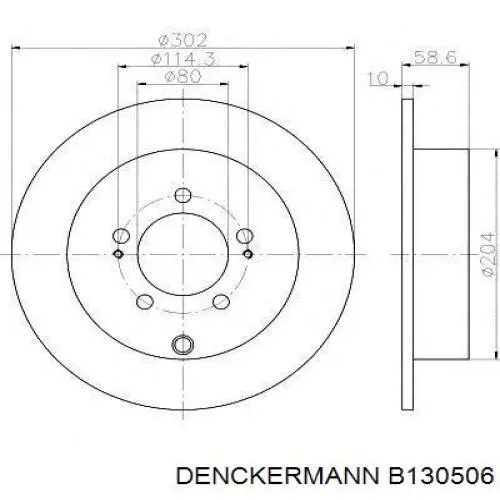 Задний тормозной диск Denckermann B130506 цена, от 33.12 USD