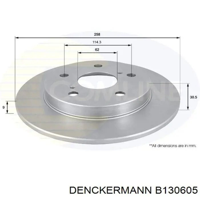Задний тормозной диск Denckermann B130605 цена, от 22.51 USD