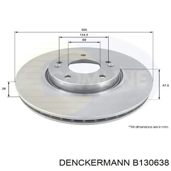 Купить B130638 Denckermann Ротор тормозной