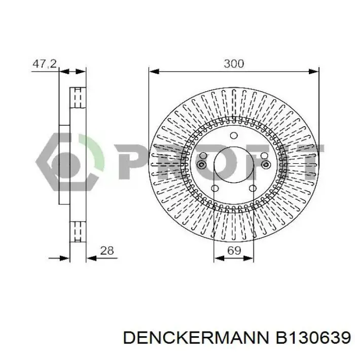 Передний тормозной диск Denckermann B130639