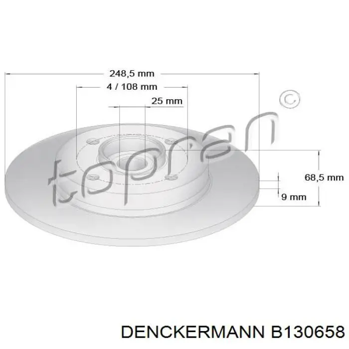 B130658 Denckermann Дисковый тормоз