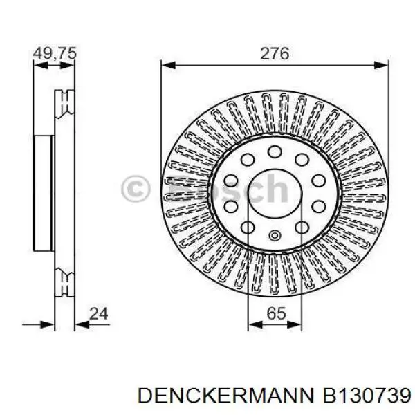 B130739 Denckermann disco do freio dianteiro