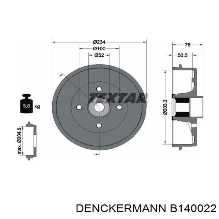 Купить B140022 Denckermann Тормозной барабан