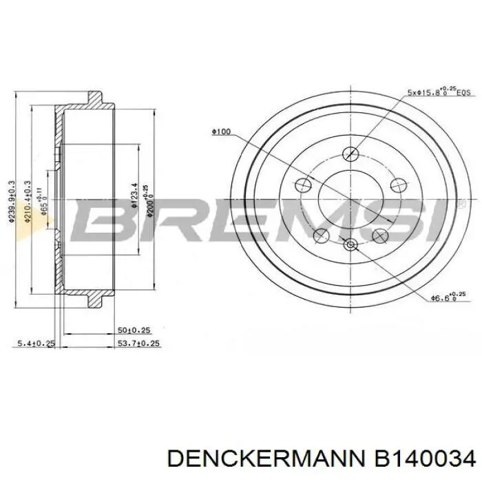 Барабан тормозной задний Denckermann B140034 цена, от 23.68 USD