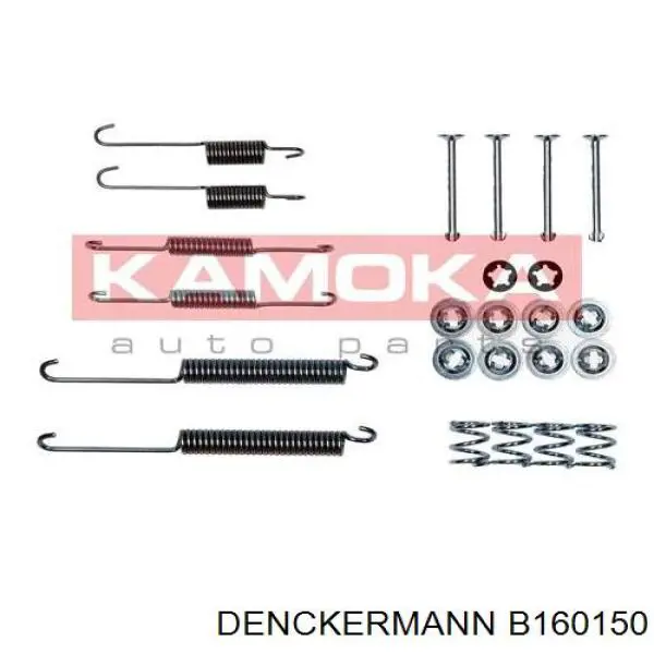 Монтажный комплект задних барабанных колодок B160150 Denckermann