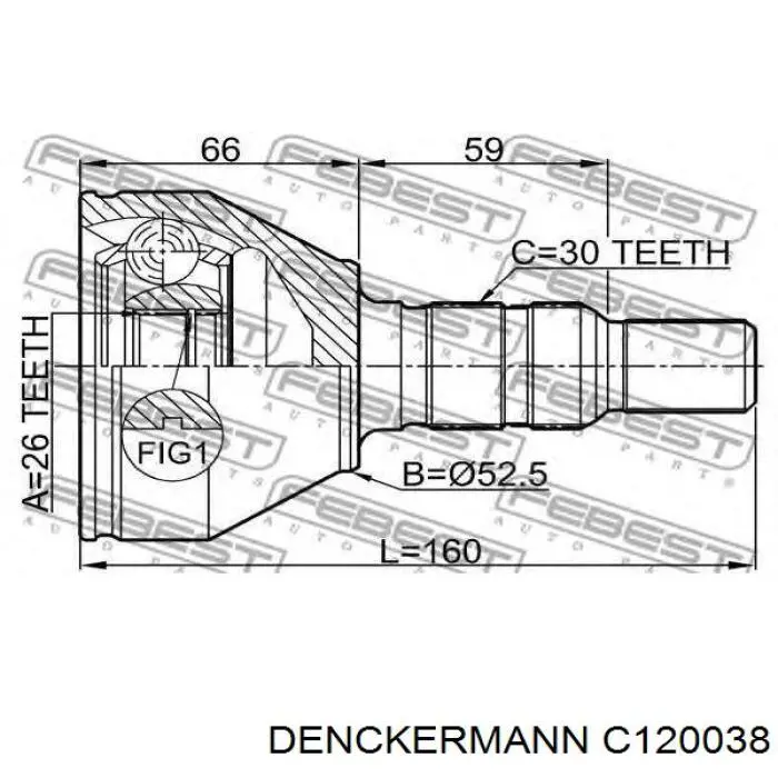 Граната колесная Denckermann C120038 цена, от 30.29 USD