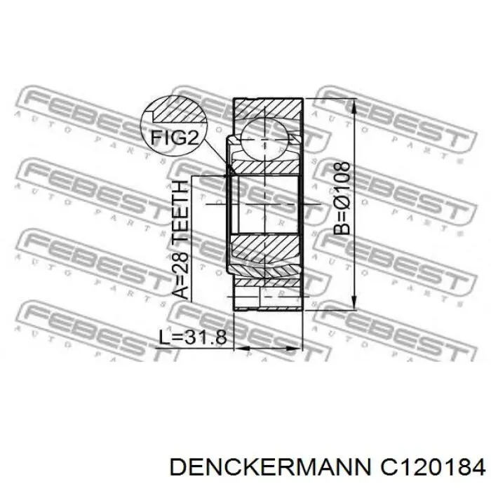 Купить C120184 Denckermann Шрус внутренний левый