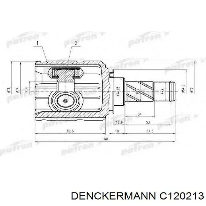 Шарнир угловых скоростей внутренний передний Denckermann C120213 цена, от 40.04 USD