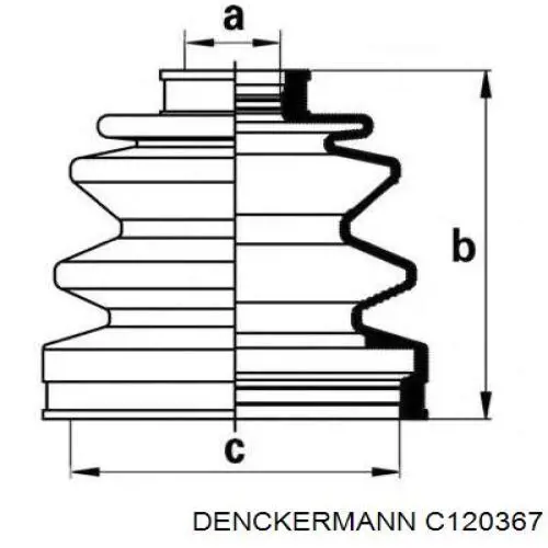 C120367 Denckermann Граната наружняя передняя левая