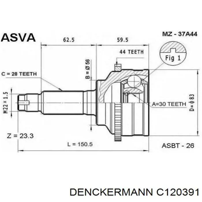 Купить C120391 Denckermann Внешняя граната