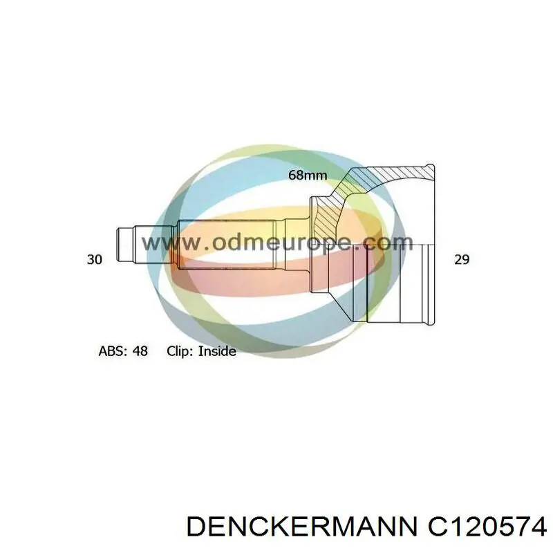 Junta homocinética exterior delantera C120574 Denckermann