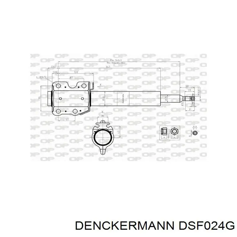Стойка амортизатора передняя Denckermann DSF024G цена, от 40.93 USD