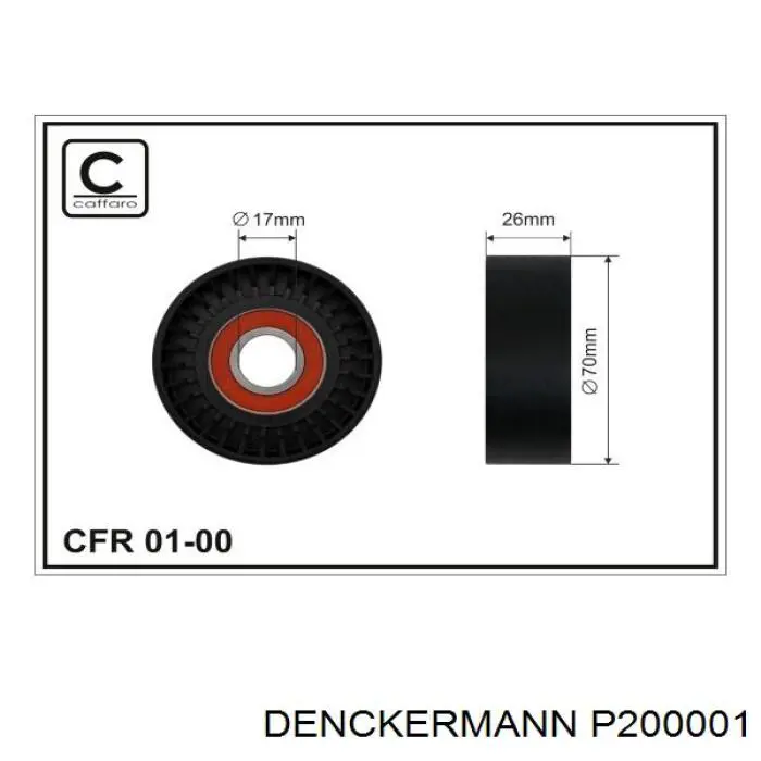 P200001 Denckermann Ролик натяжителя ремня агрегатов