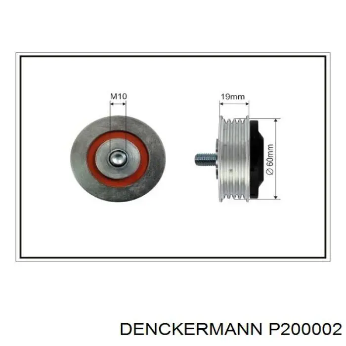 P200002 Denckermann Ролик натяжителя ремня агрегатов