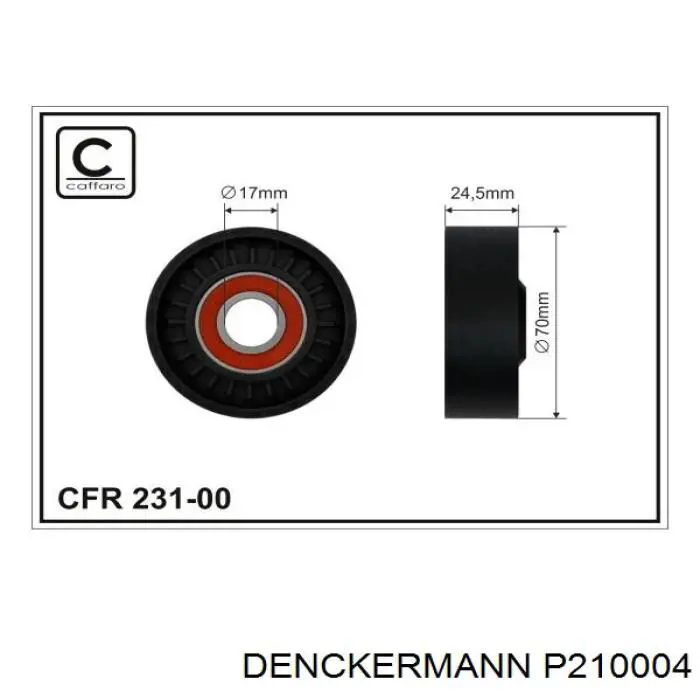Ролик натяжителя приводного ремня DENCKERMANN P210004