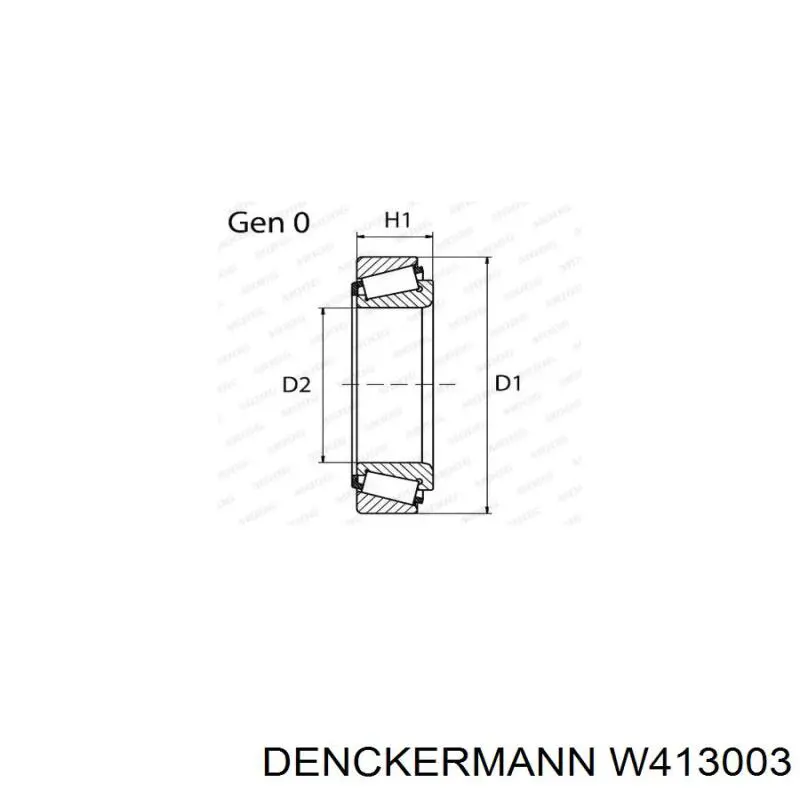 Купить W413003 Denckermann Подшипник задней ступицы