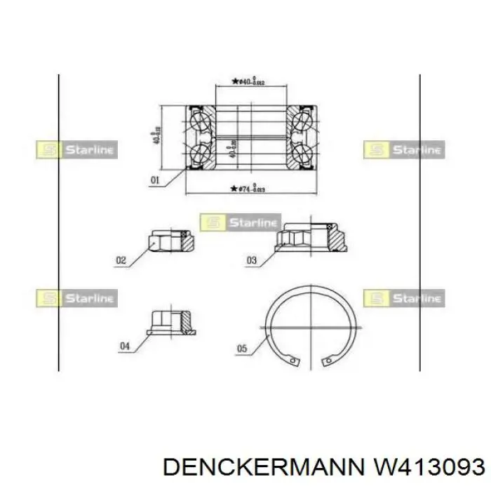 Подшипник ступицы W413093 Denckermann