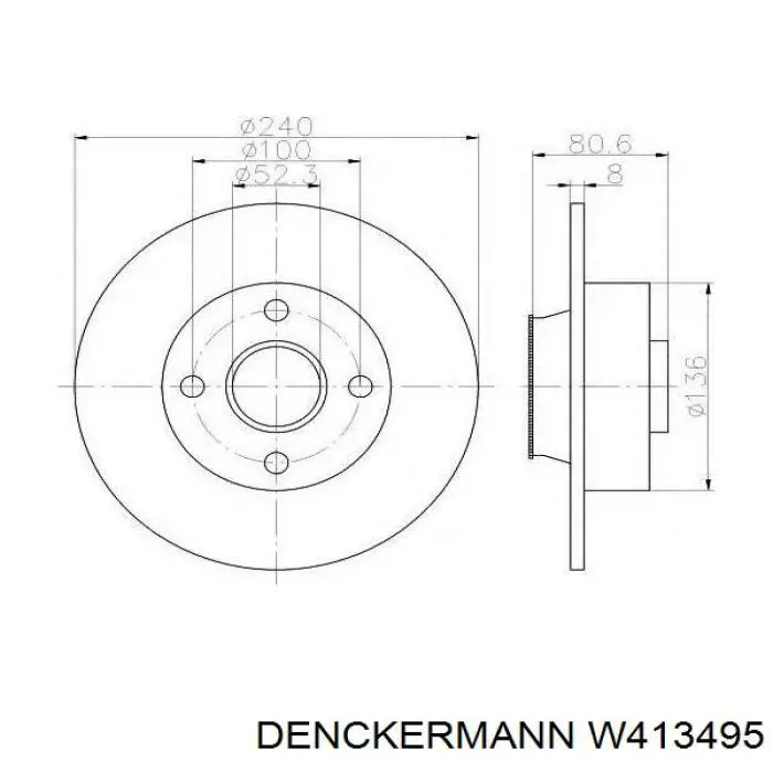 Купить W413495 Denckermann Задняя шпиндель