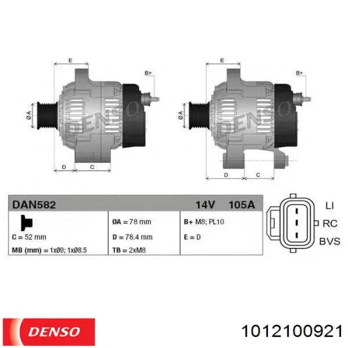 1012100921 Denso генератор