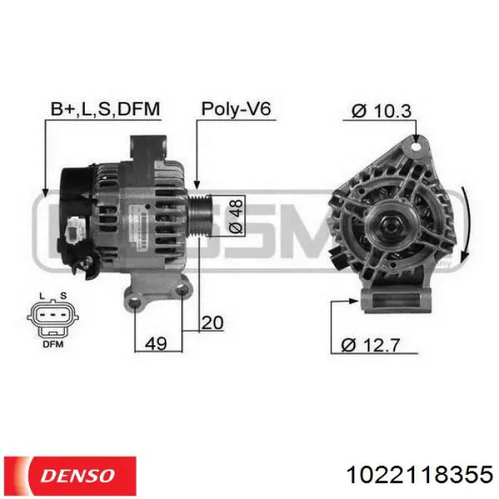 1022118355 Denso Генератор автомобильный