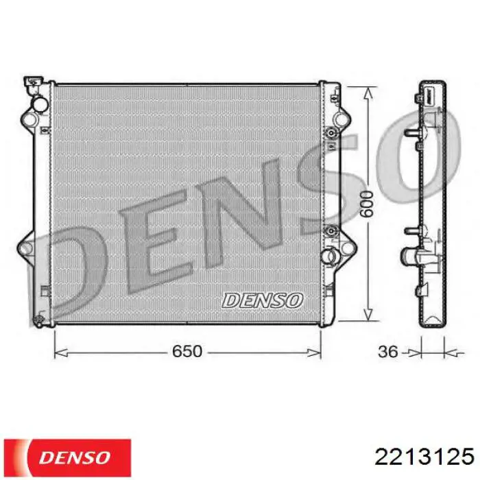 Радиатор охлаждения двигателя Denso 2213125 цена, от 133.12 USD