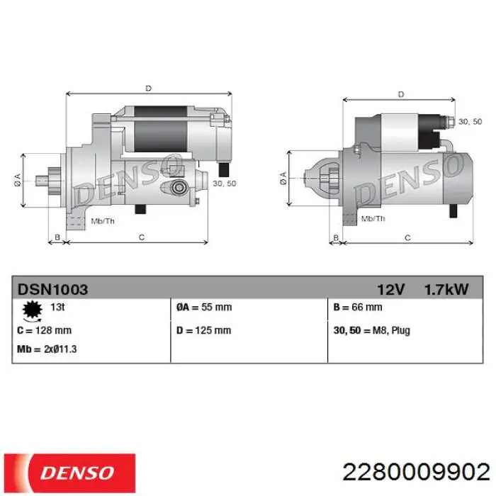 Стартер двигателя Denso 2280009902