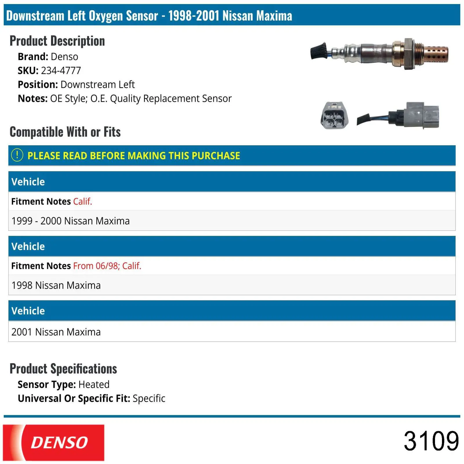 Купить 3109 Denso Свечи автомобильные
